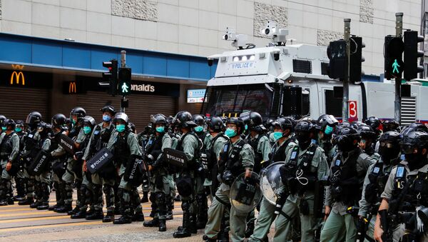 Policía en Hong Kong Policía en Hong Kong - Sputnik Mundo