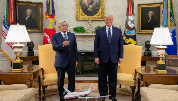 Los presidentes de México y EEUU, Andrés Manuel López Obrador y Donald Trump - Sputnik Mundo