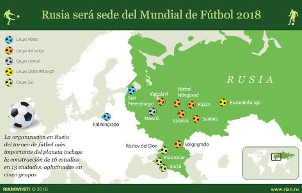 Rusia será sede del Mundial de Fútbol 2018 Rusia será sede del Mundial de Fútbol 2018 - Sputnik Mundo