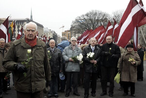 Los ex legionarios letones de la Waffen SS. Archivo - Sputnik Mundo