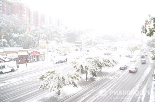 Nueva York, cubierto de nieve a finales de octubre - Sputnik Mundo