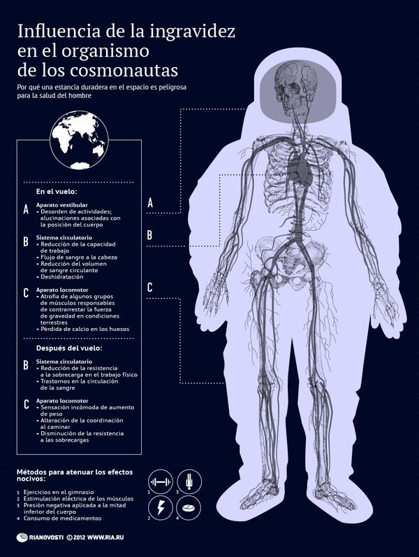 Influencia de la ingravidez en el organismo de los cosmonautas - Sputnik Mundo