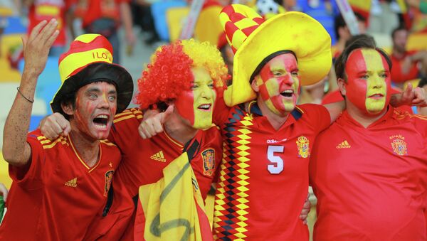 Celebración de la victoria de España en la Eurocopa 2012 - Sputnik Mundo