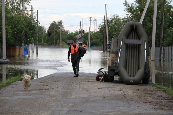 Consecuencias de las inundaciones en la provincia rusa de Amur - Sputnik Mundo