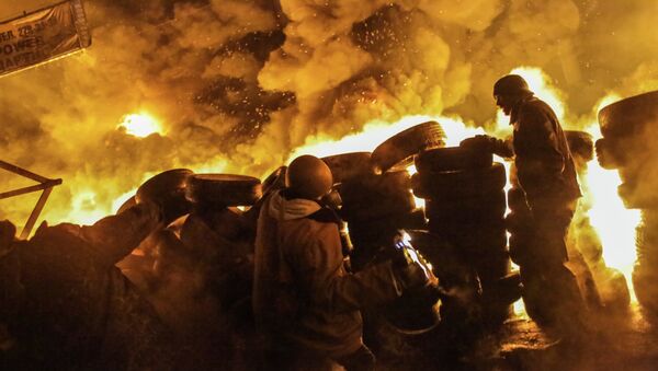 Manifestante herido en la Plaza de la Independencia (Maidán) de Kiev - Sputnik Mundo