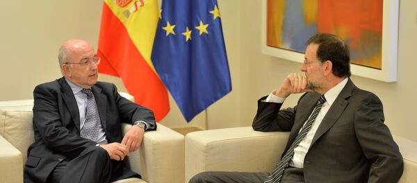 Presidente del Gobierno, Mariano Rajoy y vicepresidente de la Comisión Europa y comisario de Competencia, Joaquín Almunia - Sputnik Mundo