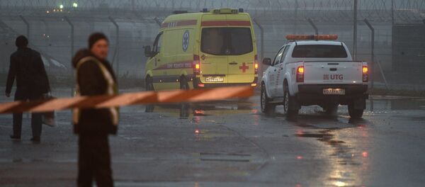 El lugar del accidente del avión Falcon en el aeropuerto Vnúkovo (archivo) - Sputnik Mundo