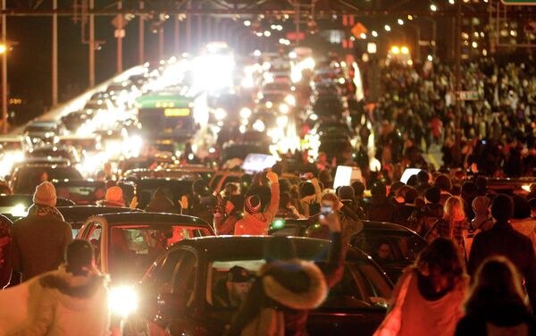 Acciones de protesta prenavideñas en Nueva York - Sputnik Mundo