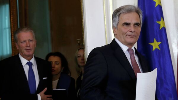 Canciller Federal austriaco Werner Faymann - Sputnik Mundo